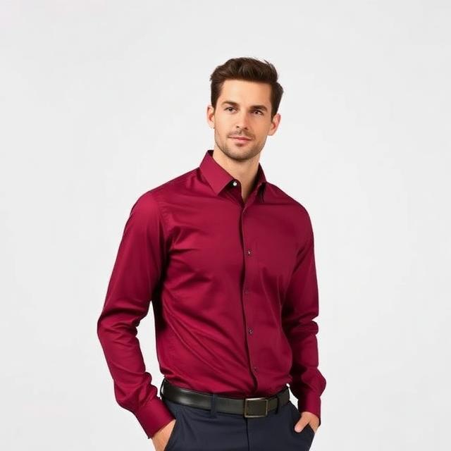 Men's Business Button Down Shirt — Summer Solid Color Slim Fit